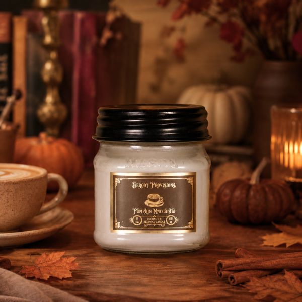 8 oz. Pumpkin Macchiato Luxury Candle in a fall scenery 