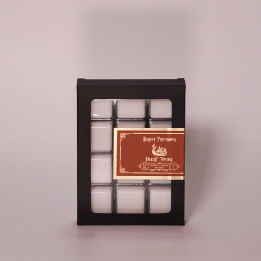 Desert Voyage Wax melts that smell like cactus in the desert with warm vanilla from Bercot Provisions.